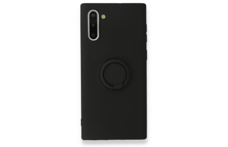 Newface Samsung Galaxy Note 10 Kılıf Viktor Yüzüklü Silikon - Siyah
