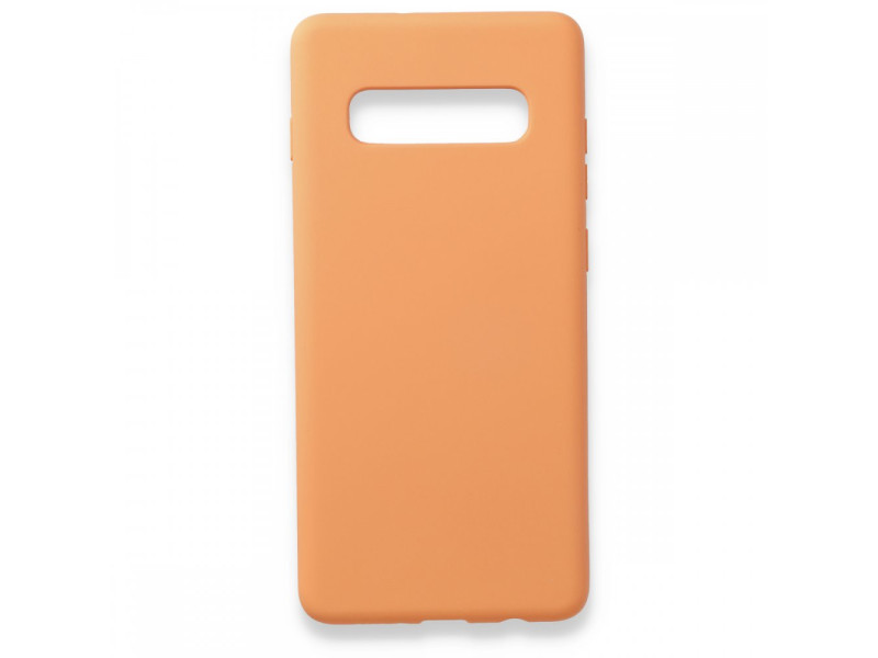 Newface Samsung Galaxy S10 Plus Kılıf Nano içi Kadife Silikon - Turuncu