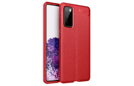 Newface Samsung Galaxy S20 FE Kılıf Focus Derili Silikon - Kırmızı