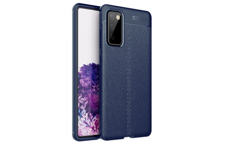 Newface Samsung Galaxy S20 FE Kılıf Focus Derili Silikon - Lacivert