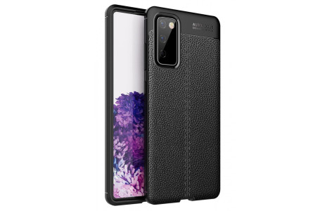 Newface Samsung Galaxy S20 FE Kılıf Focus Derili Silikon - Siyah