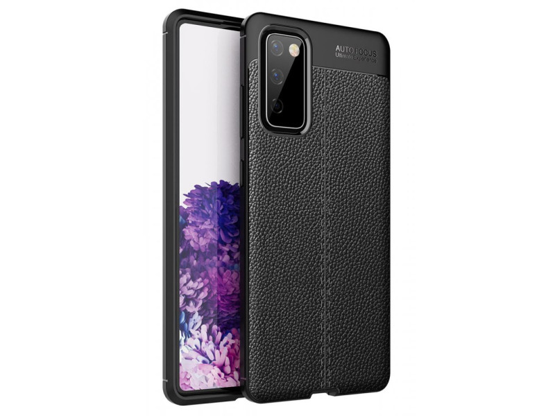 Newface Samsung Galaxy S20 FE Kılıf Focus Derili Silikon - Siyah