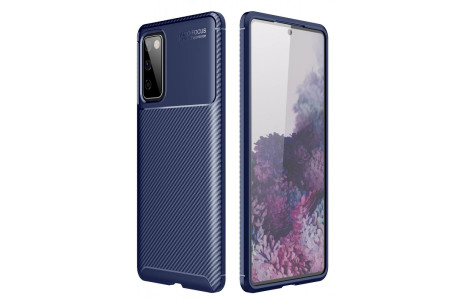 Newface Samsung Galaxy S20 FE Kılıf Focus Karbon Silikon - Lacivert
