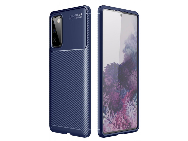 Newface Samsung Galaxy S20 FE Kılıf Focus Karbon Silikon - Lacivert