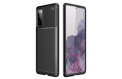 Newface Samsung Galaxy S20 FE Kılıf Focus Karbon Silikon - Siyah