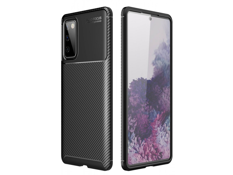 Newface Samsung Galaxy S20 FE Kılıf Focus Karbon Silikon - Siyah