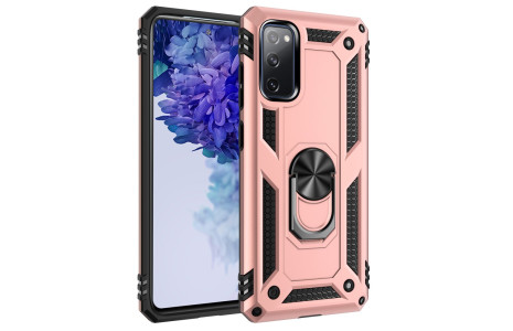 Newface Samsung Galaxy S20 FE Kılıf Sofya Yüzüklü Silikon Kapak - Rose