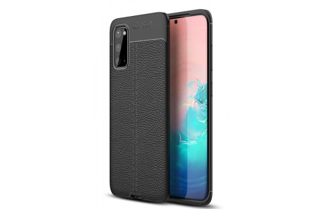 Newface Samsung Galaxy S20 Kılıf Focus Derili Silikon - Siyah