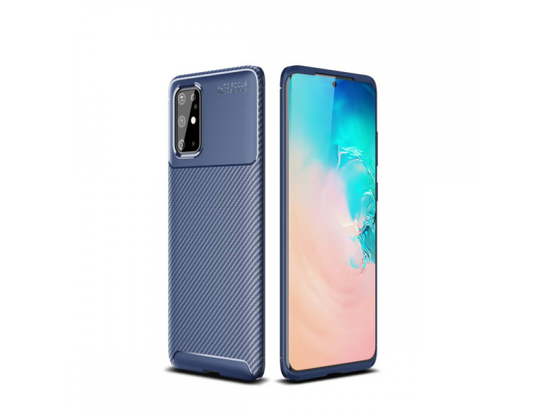 Newface Samsung Galaxy S20 Plus Kılıf Focus Karbon Silikon - Lacivert