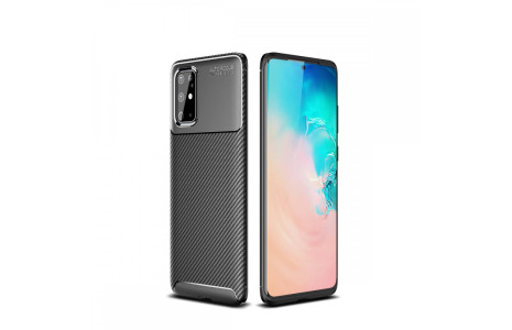 Newface Samsung Galaxy S20 Plus Kılıf Focus Karbon Silikon - Siyah