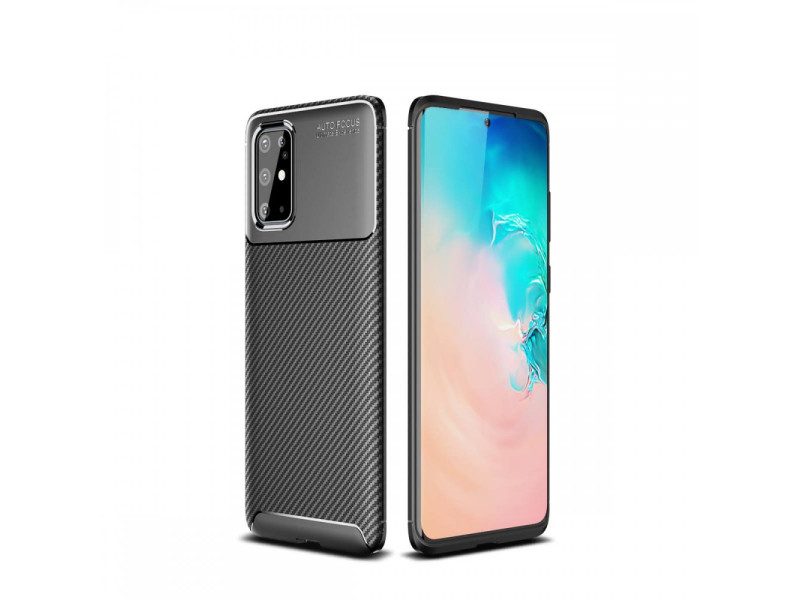 Newface Samsung Galaxy S20 Plus Kılıf Focus Karbon Silikon - Siyah