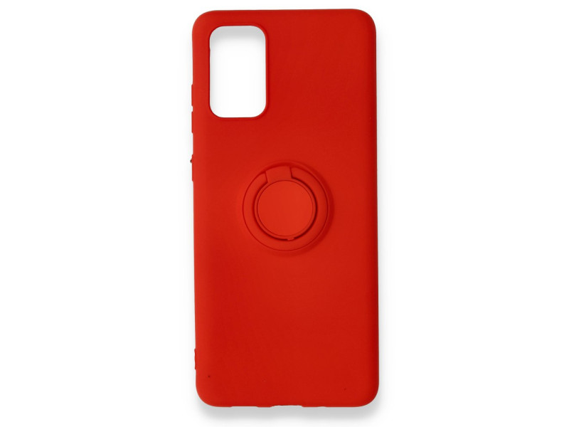 Newface Samsung Galaxy S20 Plus Kılıf Viktor Yüzüklü Silikon - Kırmızı