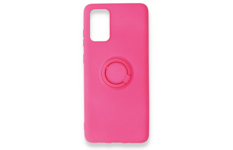 Newface Samsung Galaxy S20 Plus Kılıf Viktor Yüzüklü Silikon - Pembe
