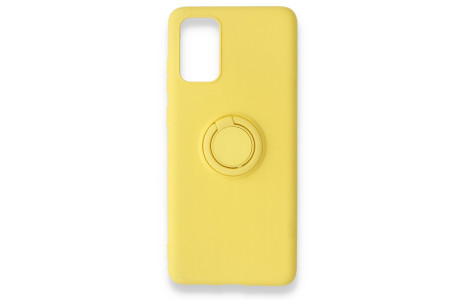 Newface Samsung Galaxy S20 Plus Kılıf Viktor Yüzüklü Silikon - Sarı