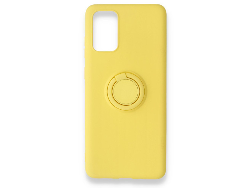 Newface Samsung Galaxy S20 Plus Kılıf Viktor Yüzüklü Silikon - Sarı