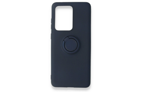 Newface Samsung Galaxy S20 Ultra Kılıf Viktor Yüzüklü Silikon - Lacivert