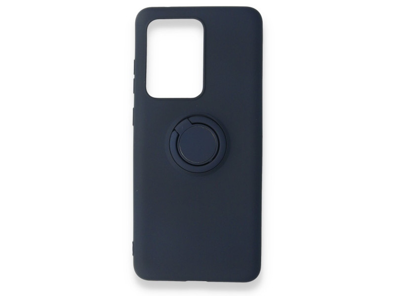 Newface Samsung Galaxy S20 Ultra Kılıf Viktor Yüzüklü Silikon - Lacivert