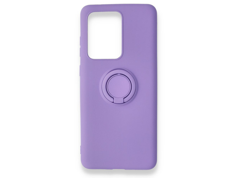 Newface Samsung Galaxy S20 Ultra Kılıf Viktor Yüzüklü Silikon - Mor