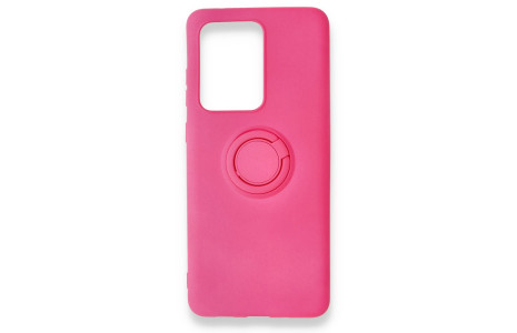 Newface Samsung Galaxy S20 Ultra Kılıf Viktor Yüzüklü Silikon - Pembe