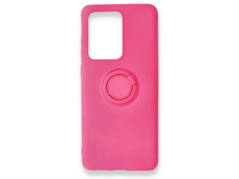 Newface Samsung Galaxy S20 Ultra Kılıf Viktor Yüzüklü Silikon - Pembe