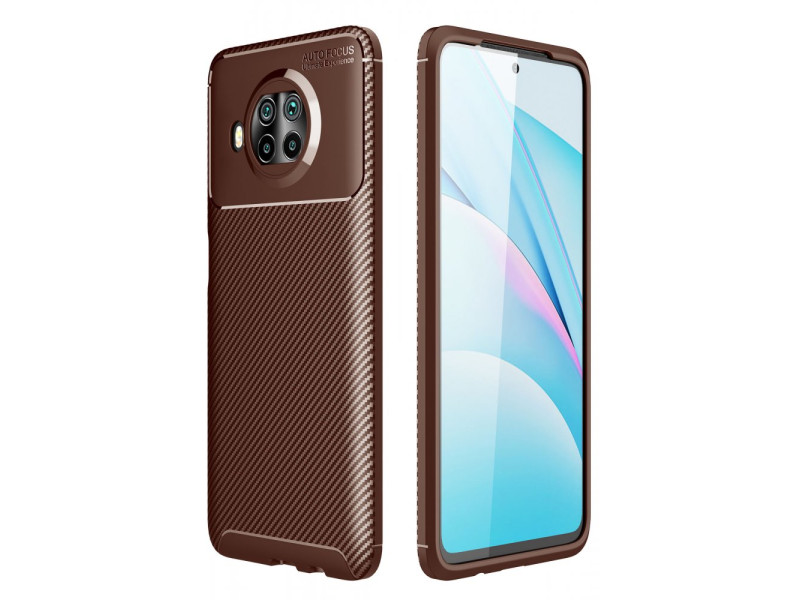Newface Xiaomi Mi 10T Lite Kılıf Focus Karbon Silikon - Kahverengi