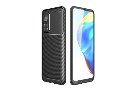 Newface Xiaomi Mi 10T Pro Kılıf Focus Karbon Silikon - Siyah