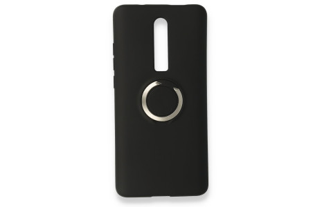 Newface Xiaomi Mi 9T Kılıf Viktor Yüzüklü Silikon - Siyah
