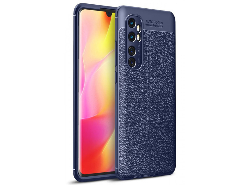 Newface Xiaomi Mi Note 10 Lite Kılıf Focus Derili Silikon - Lacivert