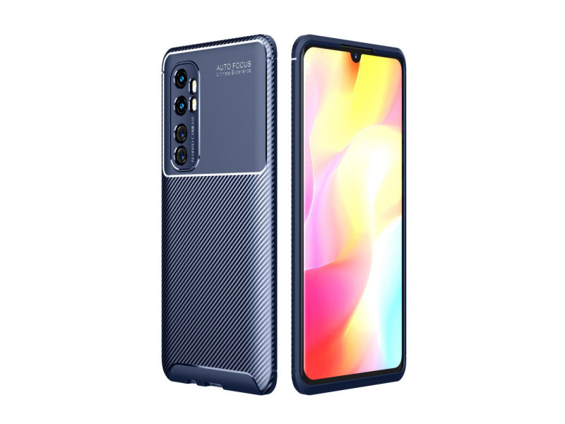Newface Xiaomi Mi Note 10 Lite Kılıf Focus Karbon Silikon - Lacivert