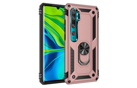 Newface Xiaomi Mi Note 10 Lite Kılıf Sofya Yüzüklü Silikon Kapak - Rose
