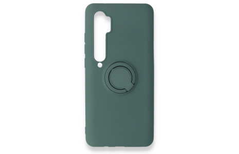 Newface Xiaomi Mi Note 10 Lite Kılıf Viktor Yüzüklü Silikon - Koyu Yeşil