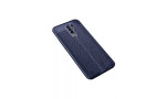 Newface Xiaomi Redmi 9 Kılıf Focus Derili Silikon - Lacivert
