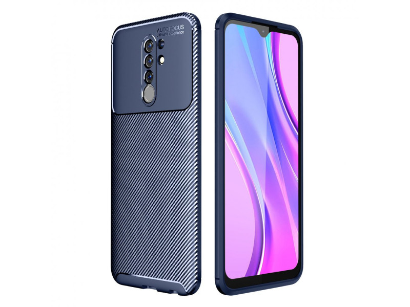 Newface Xiaomi Redmi 9 Kılıf Focus Karbon Silikon - Lacivert