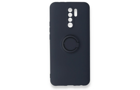 Newface Xiaomi Redmi 9 Kılıf Viktor Yüzüklü Silikon - Lacivert