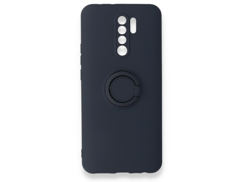 Newface Xiaomi Redmi 9 Kılıf Viktor Yüzüklü Silikon - Lacivert