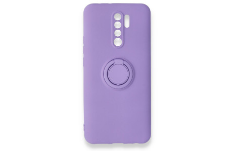 Newface Xiaomi Redmi 9 Kılıf Viktor Yüzüklü Silikon - Mor