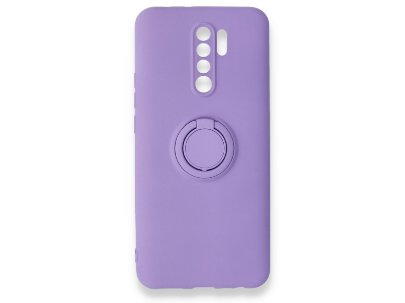 Newface Xiaomi Redmi 9 Kılıf Viktor Yüzüklü Silikon - Mor