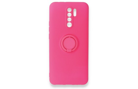 Newface Xiaomi Redmi 9 Kılıf Viktor Yüzüklü Silikon - Pembe
