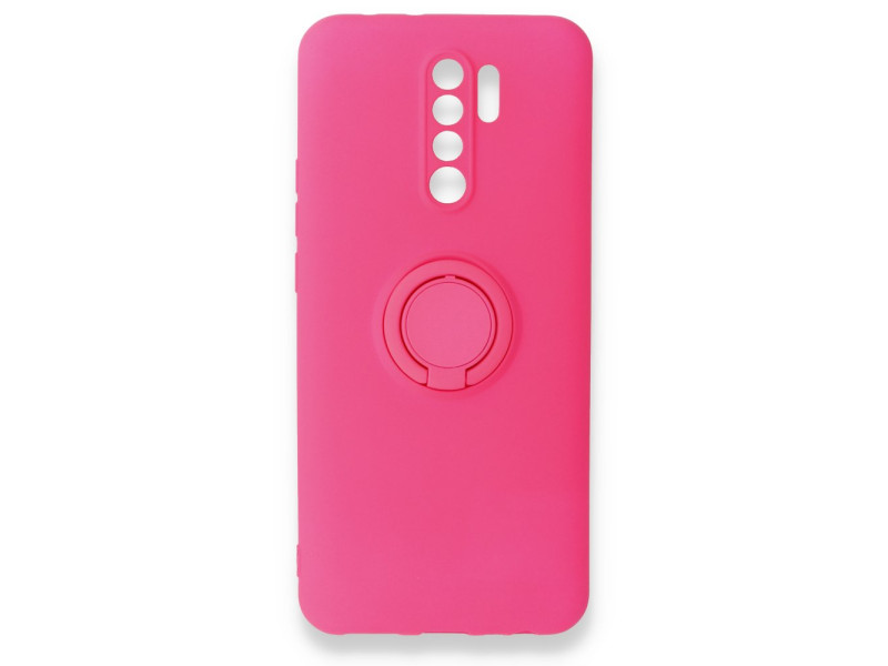 Newface Xiaomi Redmi 9 Kılıf Viktor Yüzüklü Silikon - Pembe