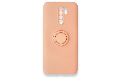 Newface Xiaomi Redmi 9 Kılıf Viktor Yüzüklü Silikon - Pudra