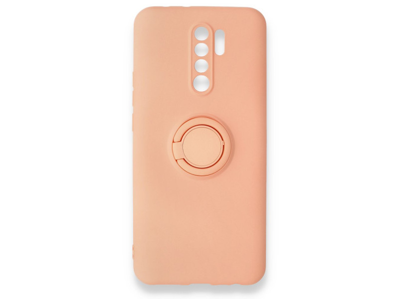 Newface Xiaomi Redmi 9 Kılıf Viktor Yüzüklü Silikon - Pudra