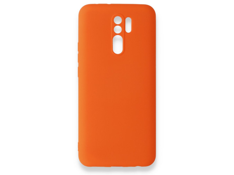 Newface Xiaomi Redmi 9 Kılıf Nano içi Kadife Silikon - Turuncu