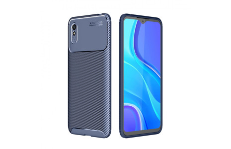Newface Xiaomi Redmi 9A Kılıf Focus Karbon Silikon - Lacivert