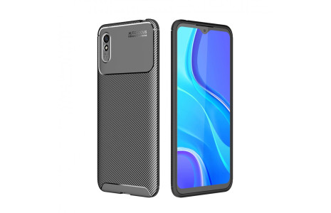 Newface Xiaomi Redmi 9A Kılıf Focus Karbon Silikon - Siyah
