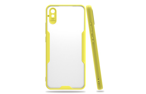 Newface Xiaomi Redmi 9A Kılıf Platin Silikon - Sarı