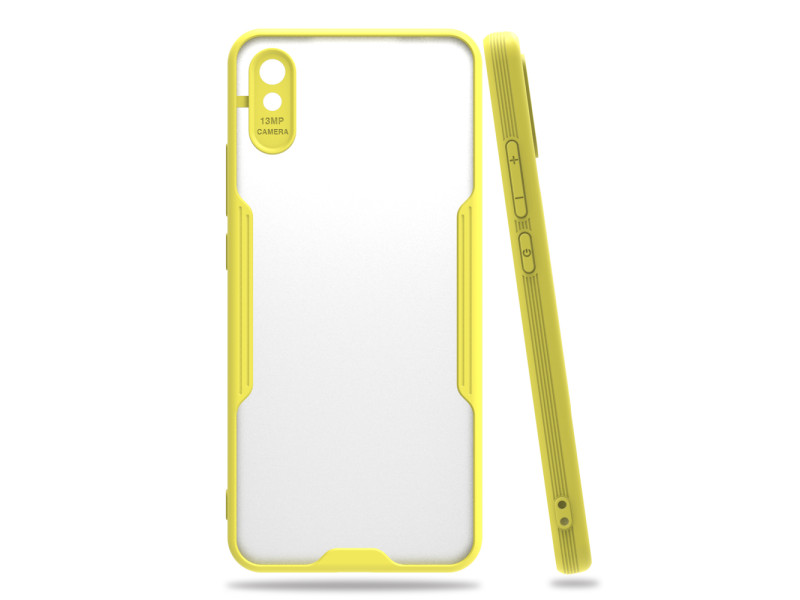 Newface Xiaomi Redmi 9A Kılıf Platin Silikon - Sarı
