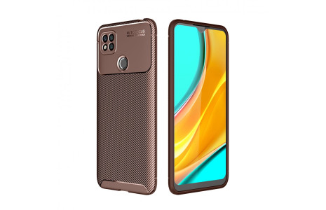 Newface Xiaomi Redmi 9C Kılıf Focus Karbon Silikon - Kahverengi