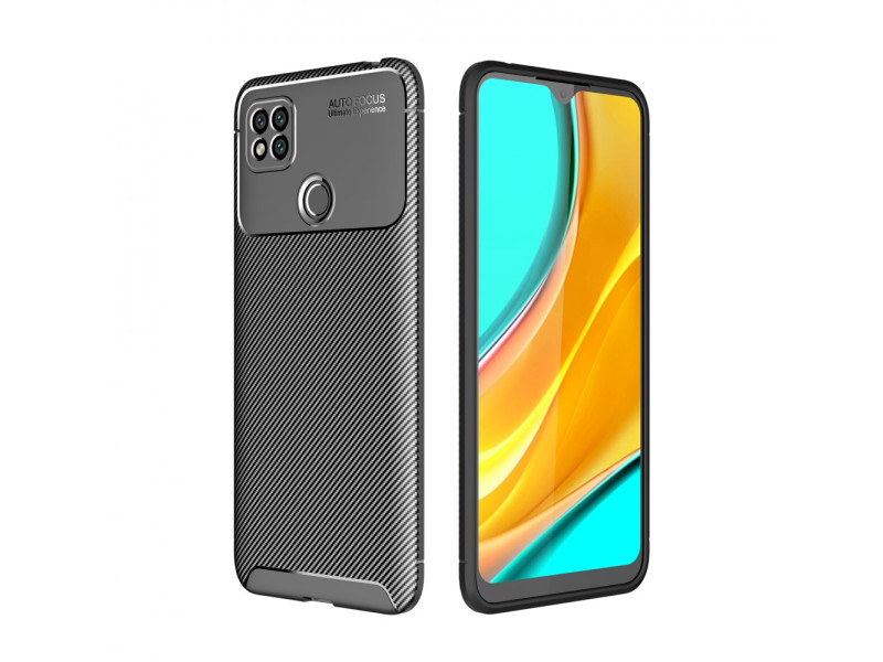 Newface Xiaomi Redmi 9C Kılıf Focus Karbon Silikon - Siyah