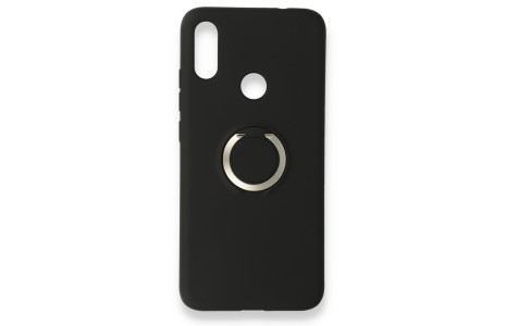 Newface Xiaomi Redmi Note 7 Kılıf Viktor Yüzüklü Silikon - Siyah