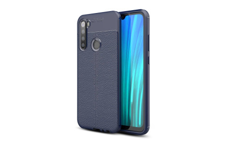 Newface Xiaomi Redmi Note 8 Kılıf Focus Derili Silikon - Lacivert